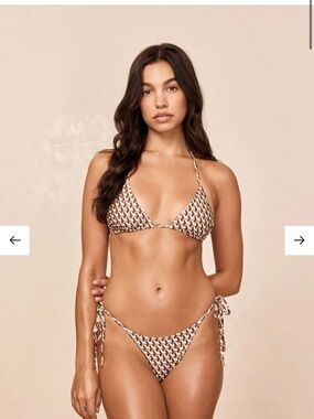 Monday Swimwear Brown Geometric Tie-Side Bikini